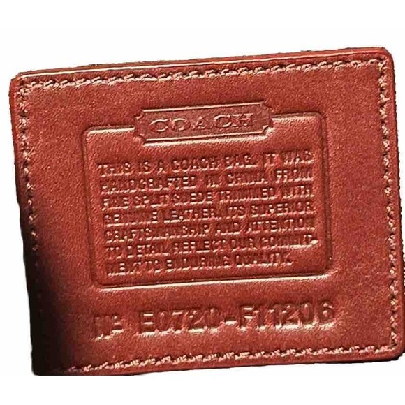 Coach Hamptons Suede Hobo Handbag Wine Burgundy Leather Trim - Picture 7 of 7